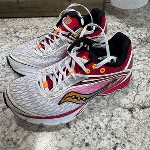 Saucony White and Pink Athletic Shoes